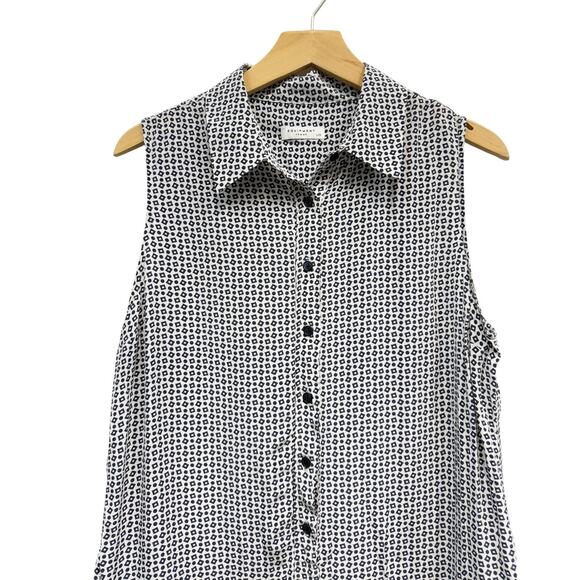 Equipment Sleeveless Geometric Print Half Button Silk Dress size Large - Picture 5 of 6